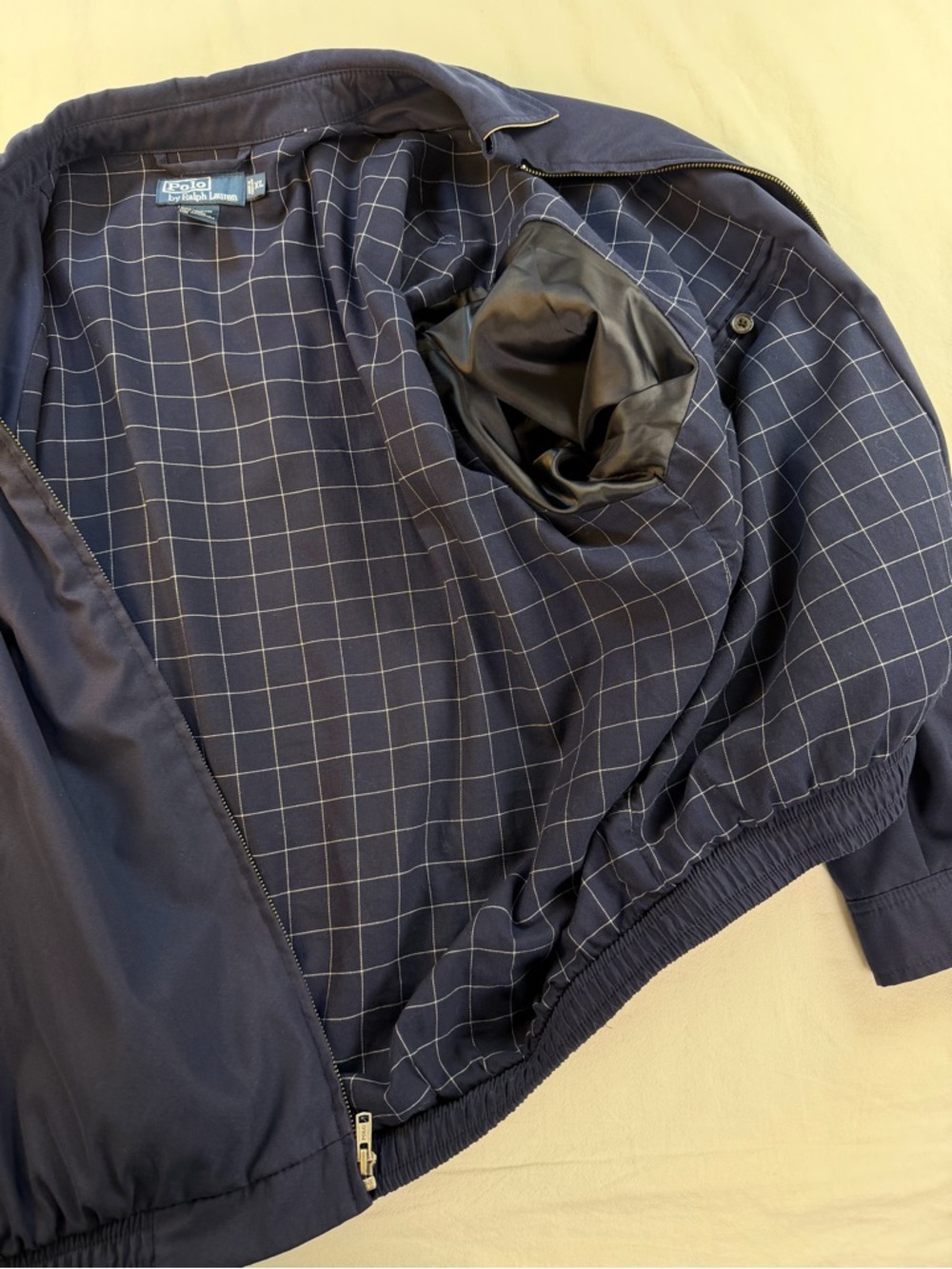 Vintage 90’s Polo by Ralph Lauren Men's Navy Harrington Bomber Jacket XL - Picture 8 of 10